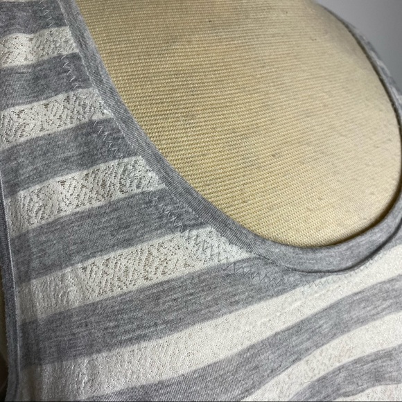 Anthropologie Eloise Gray White Racer Striped Tank Top Large - Picture 4 of 10